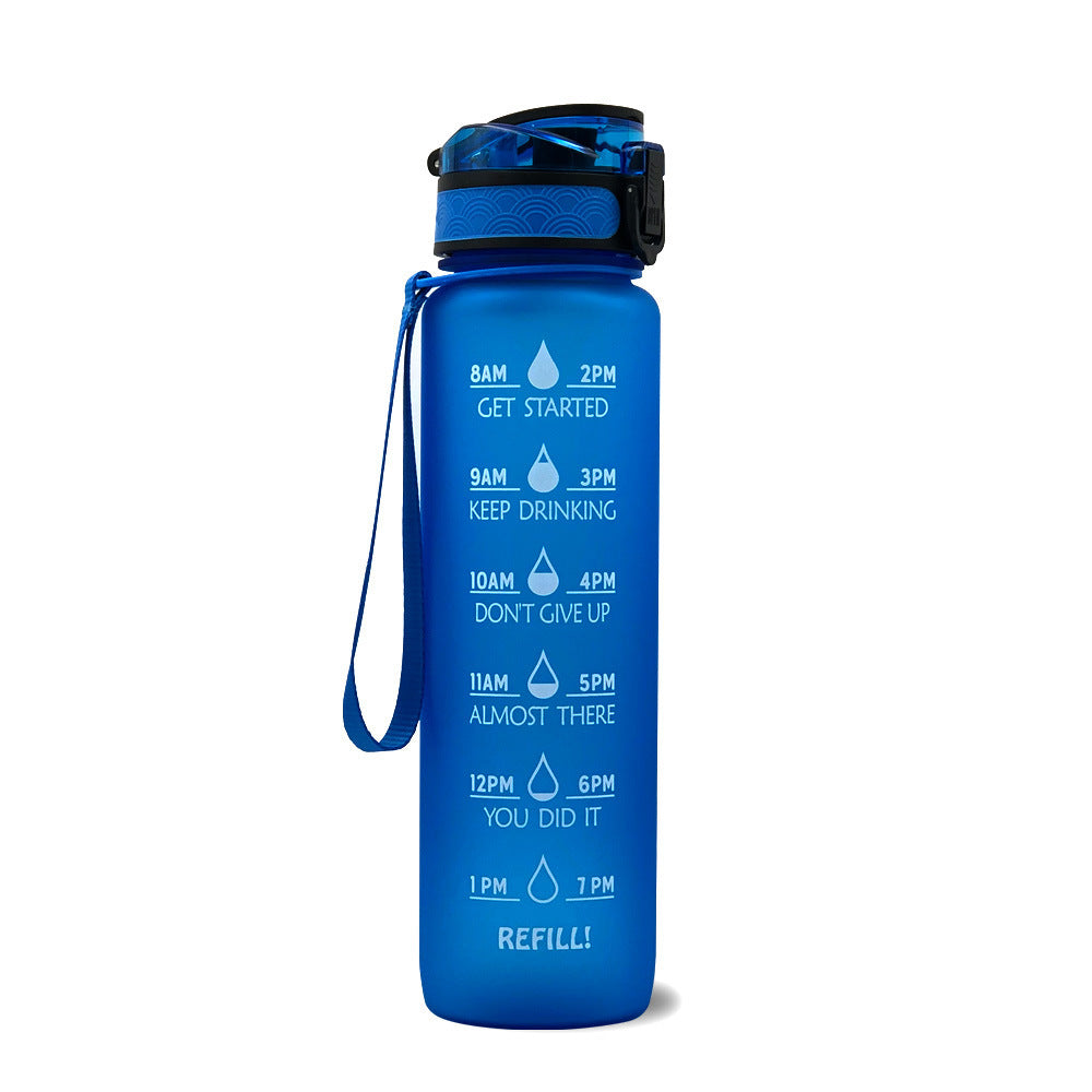 1L Tritan Water Bottle With Time Marker Bounce Cover Motivational Water Bottle