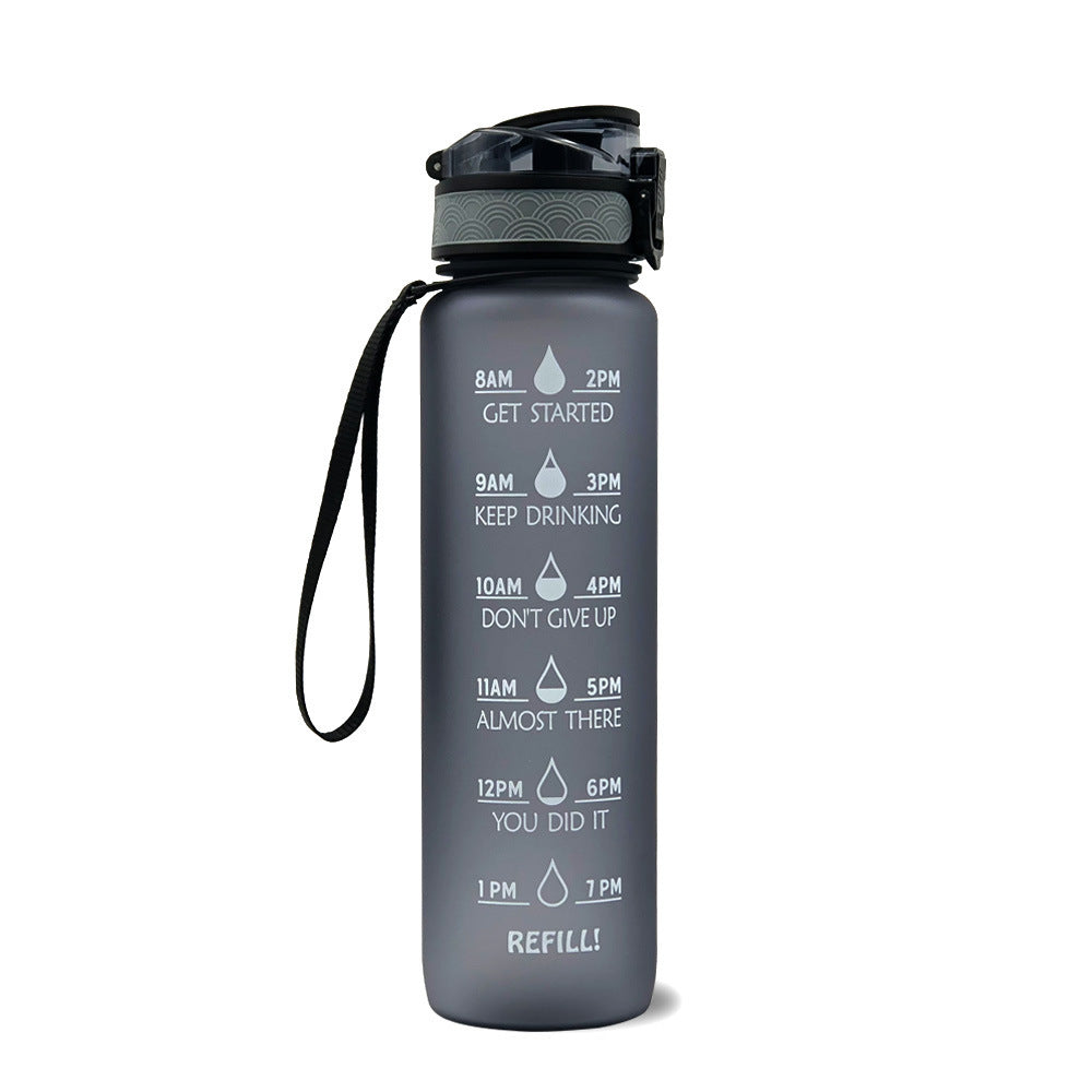 1L Tritan Water Bottle With Time Marker Bounce Cover Motivational Water Bottle