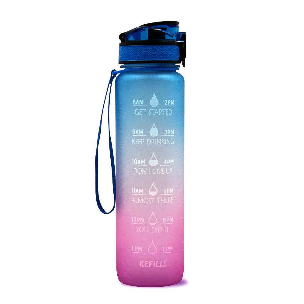 1L Tritan Water Bottle With Time Marker Bounce Cover Motivational Water Bottle