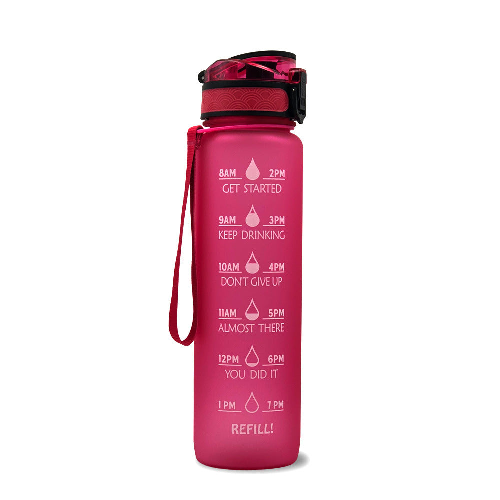 1L Tritan Water Bottle With Time Marker Bounce Cover Motivational Water Bottle