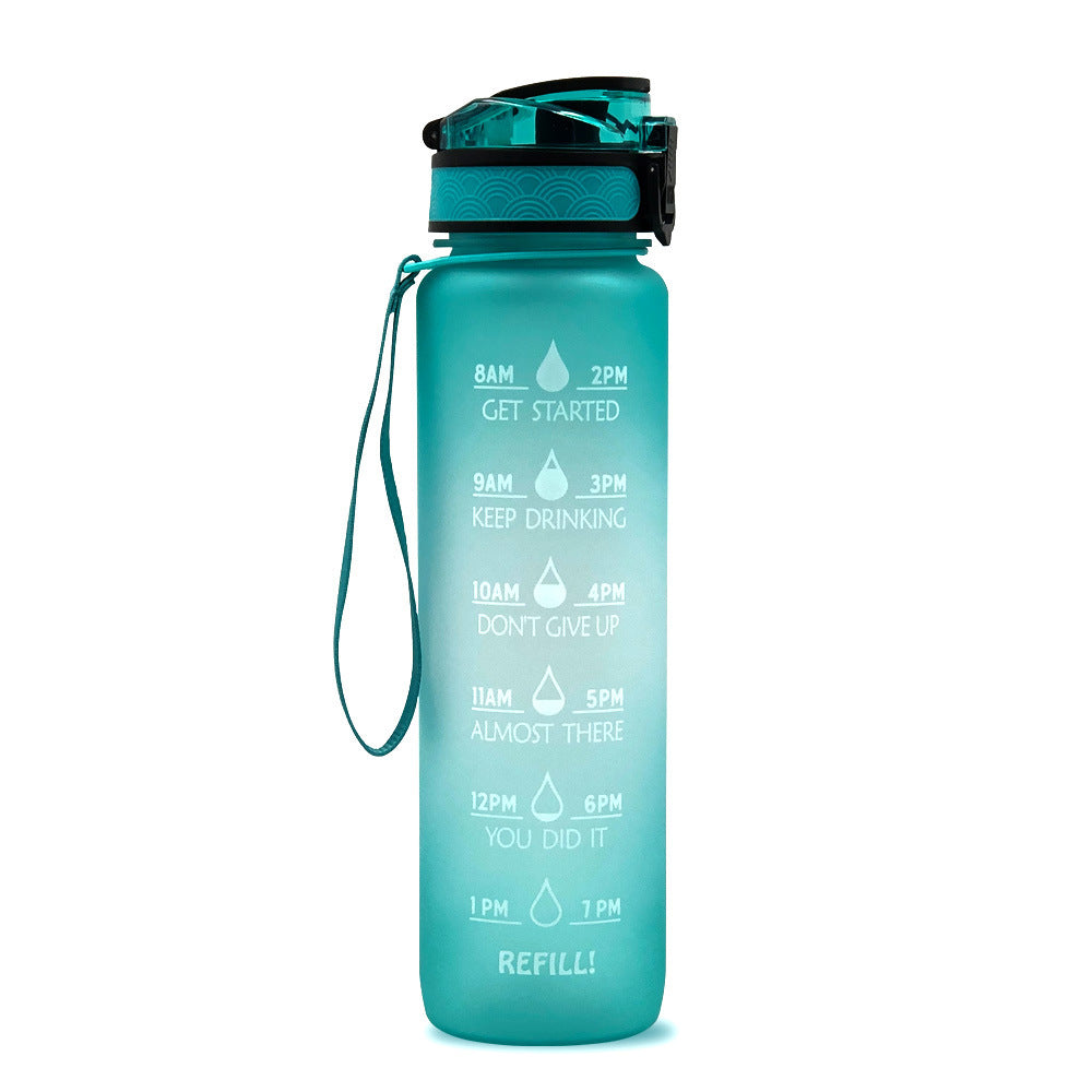 1L Tritan Water Bottle With Time Marker Bounce Cover Motivational Water Bottle
