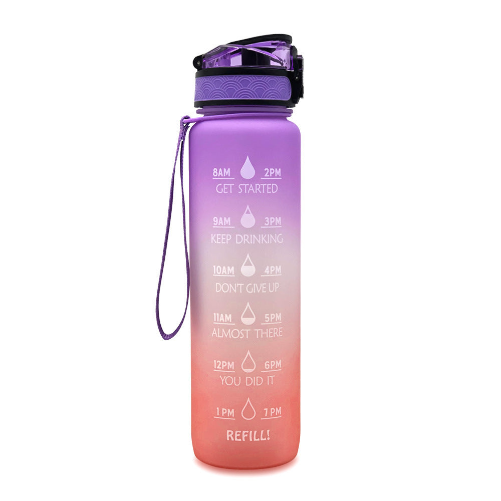 1L Tritan Water Bottle With Time Marker Bounce Cover Motivational Water Bottle