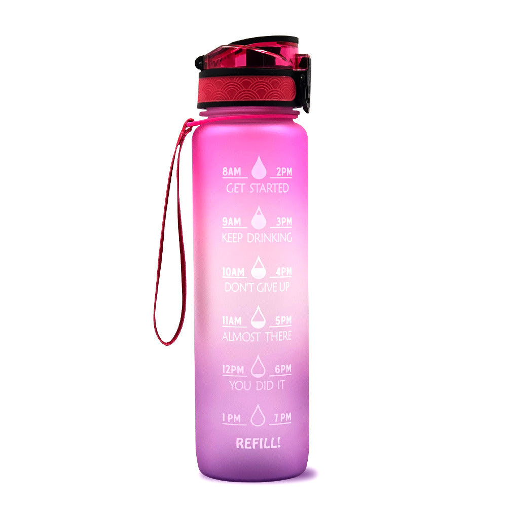 1L Tritan Water Bottle With Time Marker Bounce Cover Motivational Water Bottle