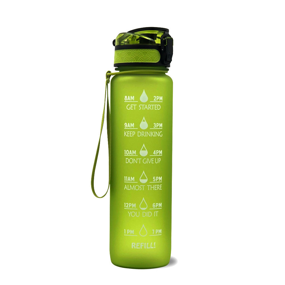 1L Tritan Water Bottle With Time Marker Bounce Cover Motivational Water Bottle