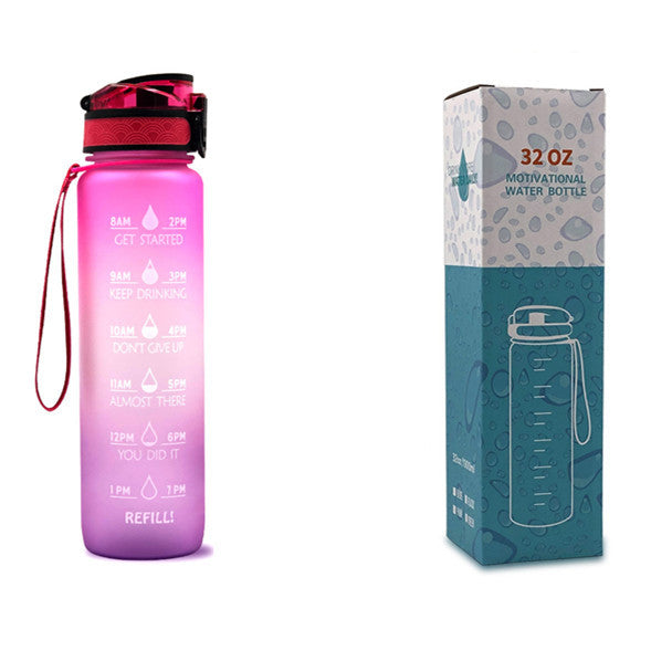 1L Tritan Water Bottle With Time Marker Bounce Cover Motivational Water Bottle