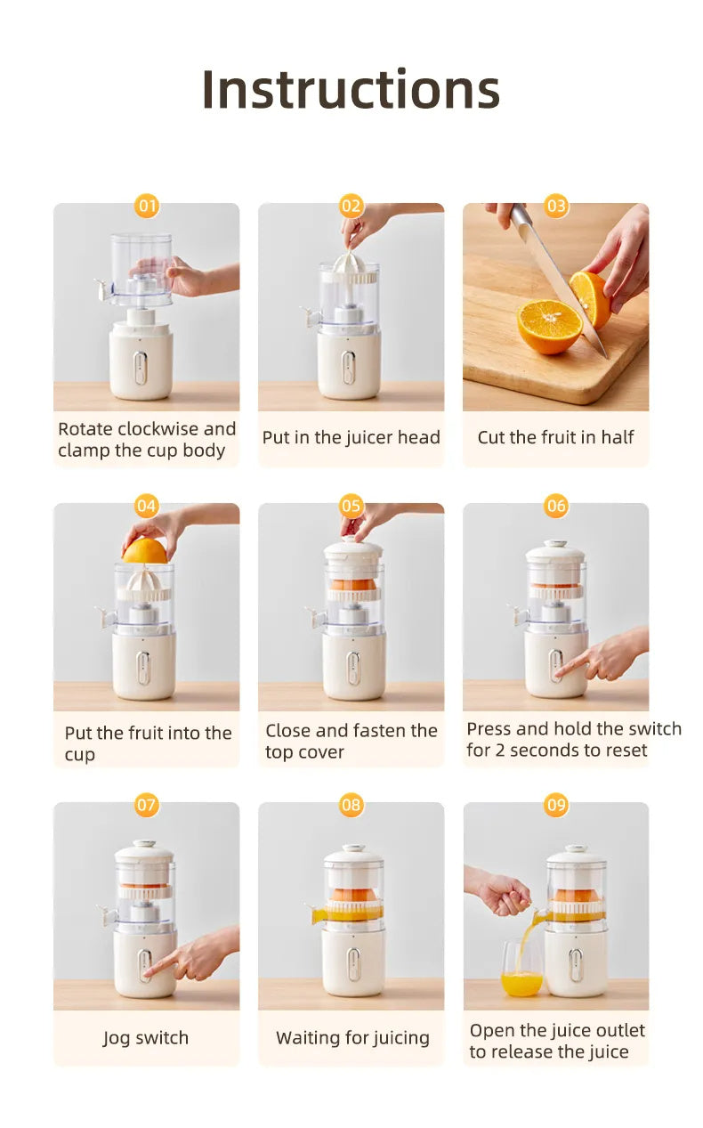 USB Portable Mini Fruit Squeezer Pressure Juicer Kitchen