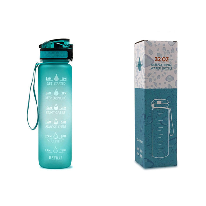 1L Tritan Water Bottle With Time Marker Bounce Cover Motivational Water Bottle