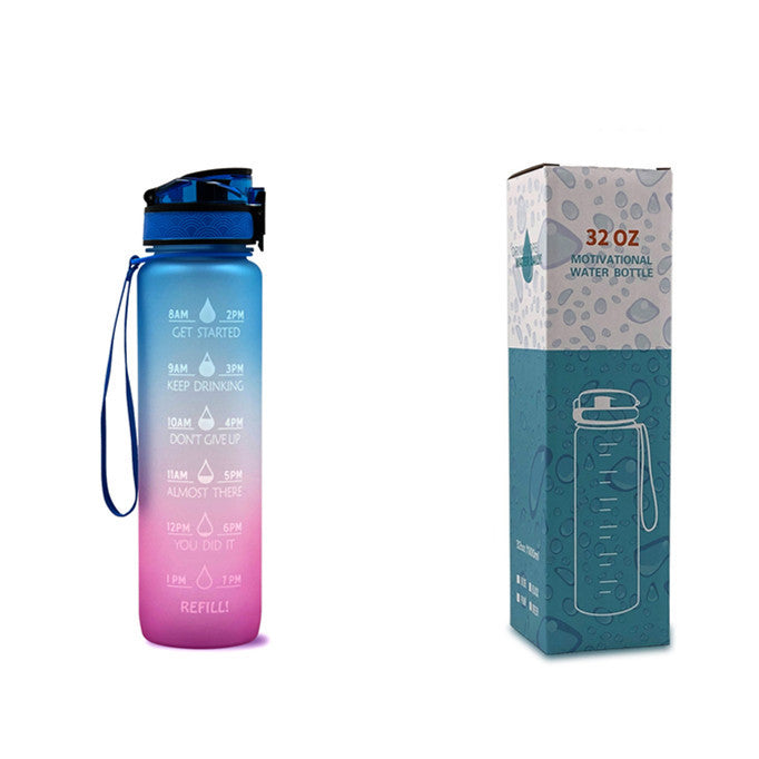 1L Tritan Water Bottle With Time Marker Bounce Cover Motivational Water Bottle