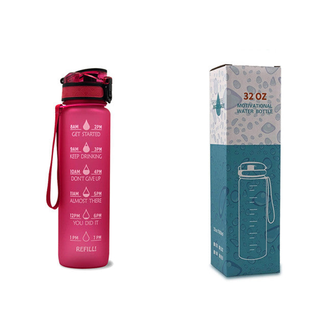1L Tritan Water Bottle With Time Marker Bounce Cover Motivational Water Bottle