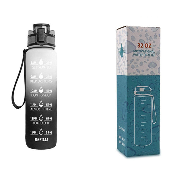 1L Tritan Water Bottle With Time Marker Bounce Cover Motivational Water Bottle