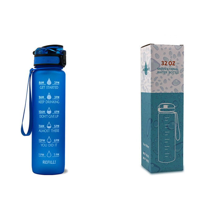 1L Tritan Water Bottle With Time Marker Bounce Cover Motivational Water Bottle