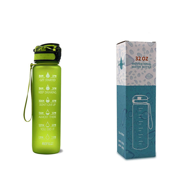 1L Tritan Water Bottle With Time Marker Bounce Cover Motivational Water Bottle