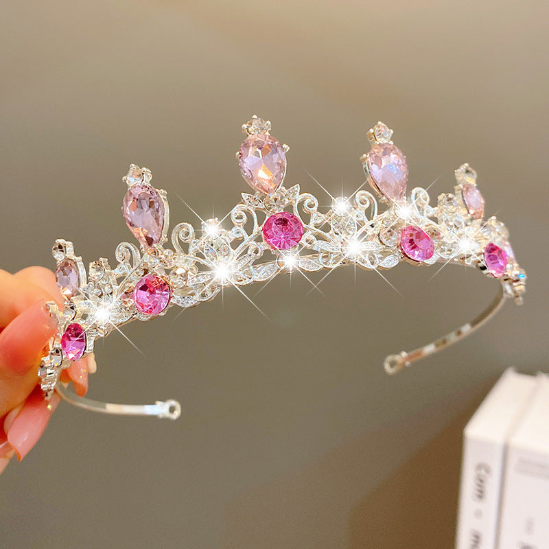 Multicolor Pearl Crown Banquet Birthday Fashion Princess Headband Girl Kawaii Crown