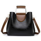 Large Capacity Totes Middle-aged High-grade Soft Leather Shoulder