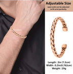 Art Of Creation Pure Copper Bracelet Set Of 3 Tibetan Handmade Cuff And Kada For Men And Women Adjustable Bangle (Style 10)