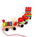 Wooden Train Three-section Tractor Toy