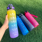 1L Tritan Water Bottle With Time Marker Bounce Cover Motivational Water Bottle