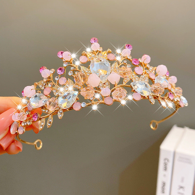 Multicolor Pearl Crown Banquet Birthday Fashion Princess Headband Girl Kawaii Crown