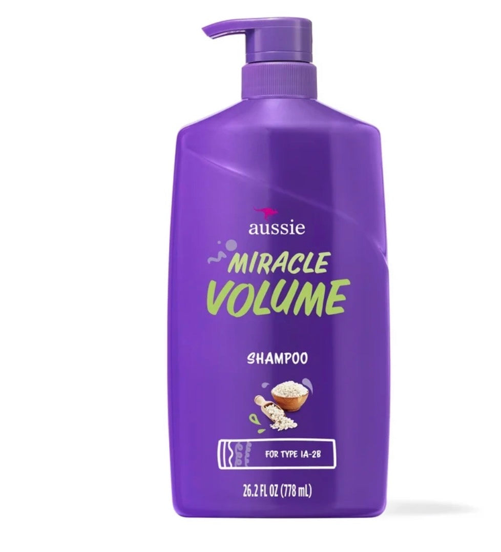 Aussie Miracle Volume with Plum & Bamboo, Paraben Free Shampoo, 26.2 fl oz