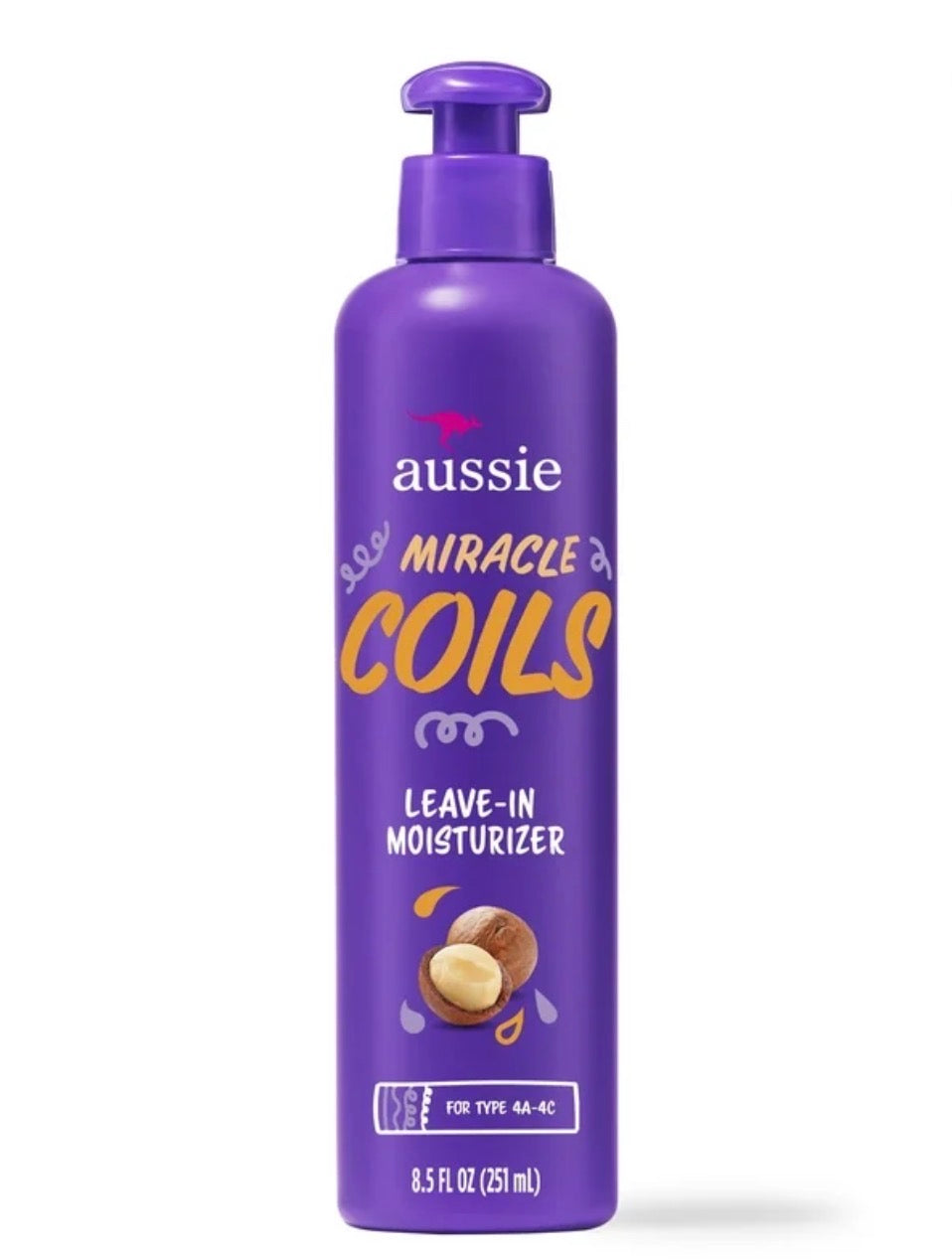 5 pack Aussie Miracle Coils Leave-in Moisturizer with Macadamia Nut Oil, Sulfate Free, Coily Hair 8.5 fl oz