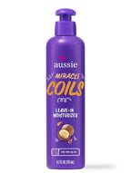 5 pack Aussie Miracle Coils Leave-in Moisturizer with Macadamia Nut Oil, Sulfate Free, Coily Hair 8.5 fl oz