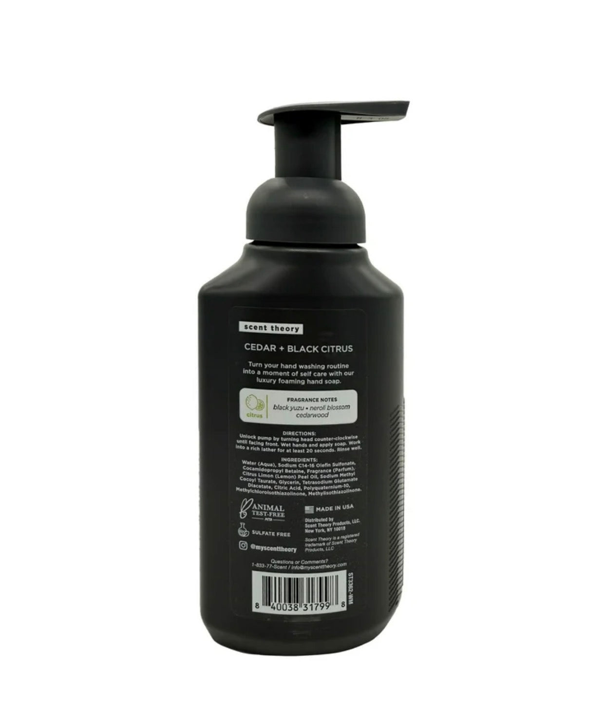Scent Theory Foaming Hand Soap, Cedar and Black Citrus, 11 fl oz