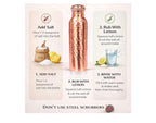Alpha Living Home Copper Water Bottle 32 Oz Extra Large, Real Copper Water Bottle, Pure Drinking Bottle, Hammered Ayurvedic Bottle for Drinking Water, Leak Proof Vessel Cap with Cleaning Brush