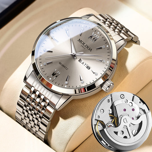 Waterproof Men's Luminous Double Calendar Fake Mechanical Watch