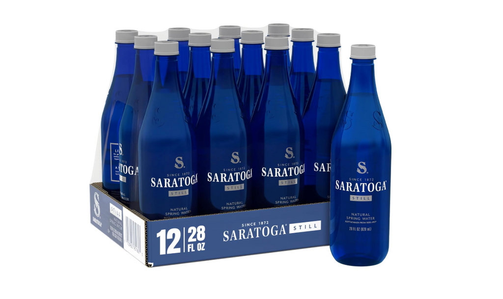 Saratoga Spring Water Bottles, 12 Pack – Still Bottled Water – Recycled PET Plastic Bottles – 28 Fl Oz
