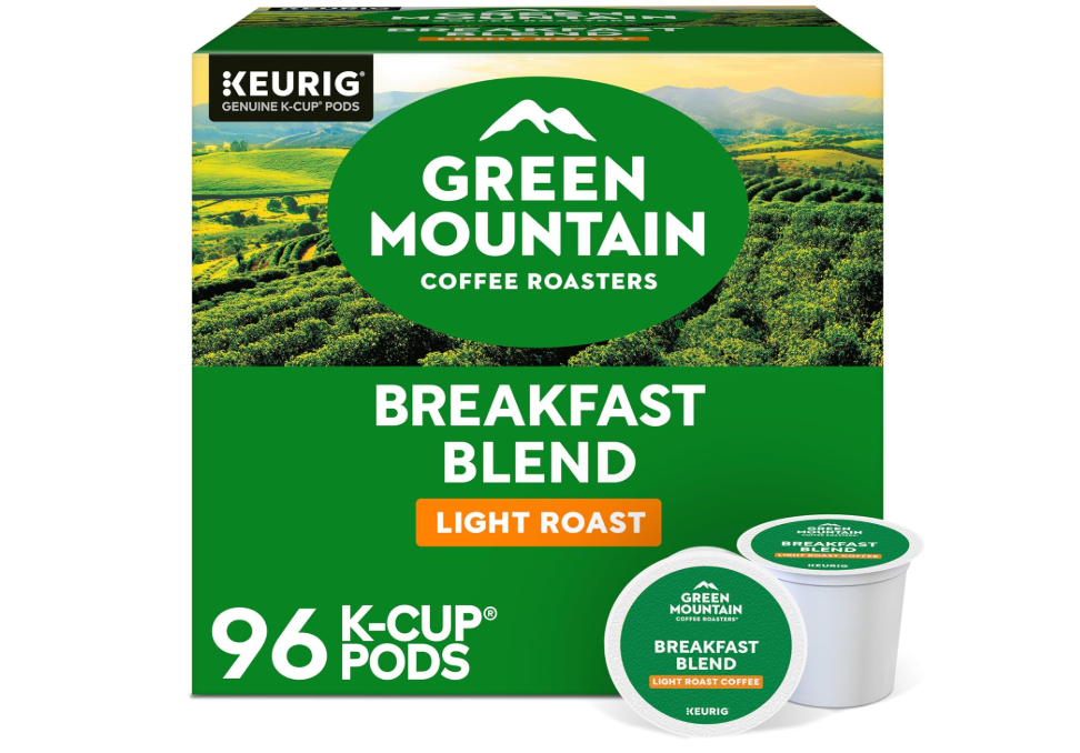 Green Mountain Coffee Roasters Breakfast Blend Single-Serve Keurig K-Cup Pods, Light Roast Coffee, 96 Count