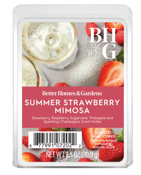 Summer Strawberry Mimosa Scented Wax Melts, Better Homes & Gardens, 2.5 oz (1-Pack)