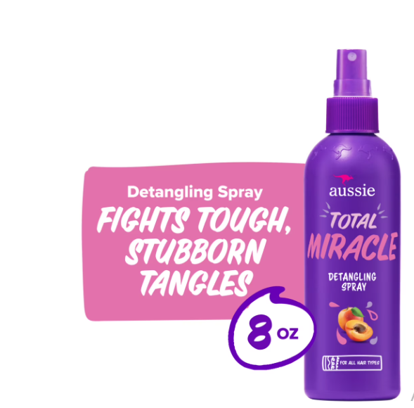 Aussie Total Miracle Hair Detangling Spray with Apricot Oil for All Hair Types, 8 fl oz