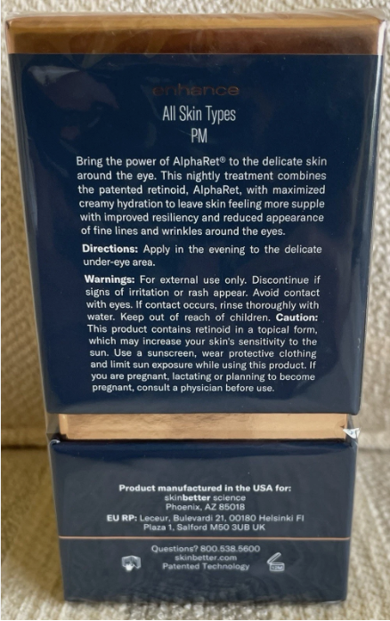 Skinbetter Science EyeMax Eye Max AlphaRet Overnight Eye Cream .5 OZ Authentic