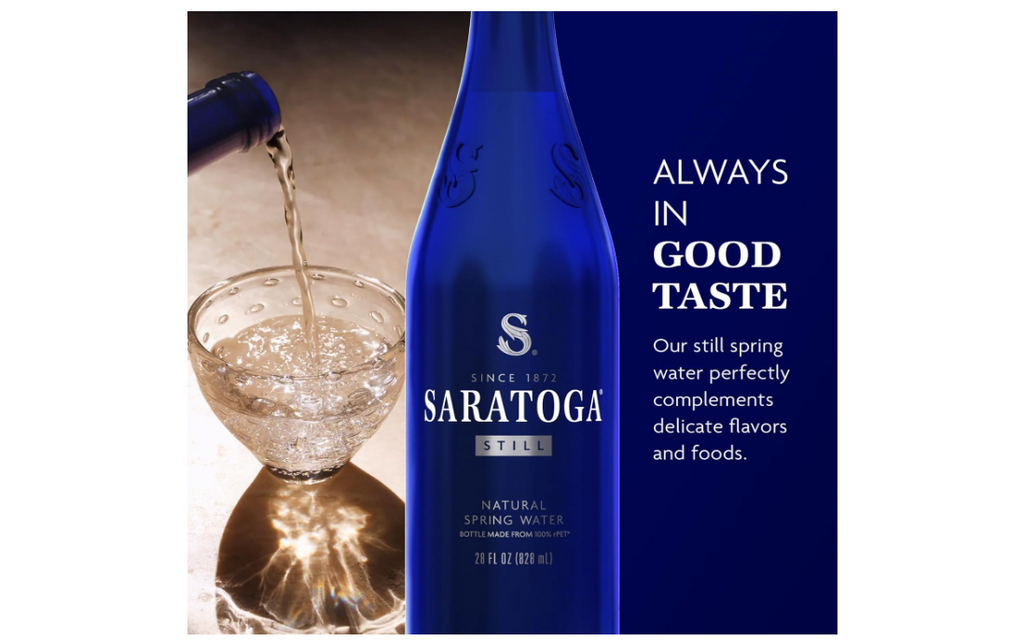 Saratoga Spring Water Bottles, 12 Pack – Still Bottled Water – Recycled PET Plastic Bottles – 28 Fl Oz