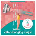 joy Female Razor Handle and 2 Blade Refill Cartridges, Color-changing