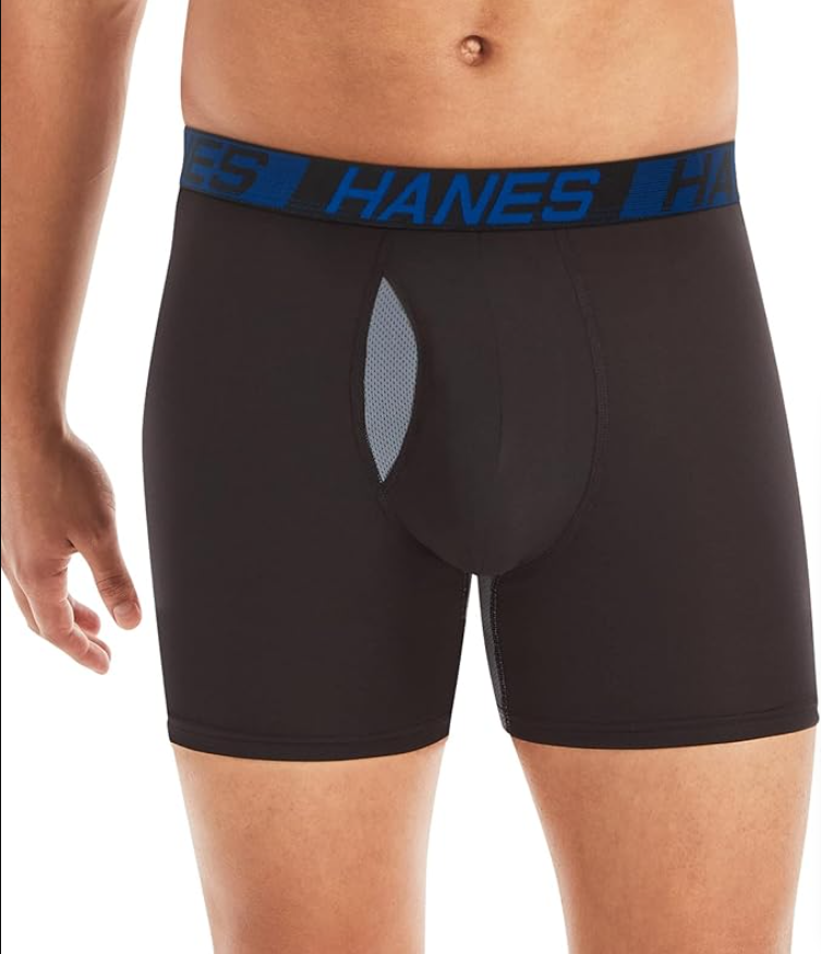 Hanes Men's Underwear Boxer Briefs Pack, 3-Pack, Total Support Pouch, Long or Short-Leg Boxer Briefs