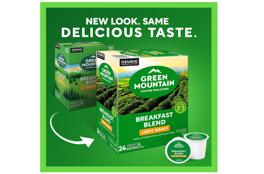 Green Mountain Coffee Roasters Breakfast Blend Single-Serve Keurig K-Cup Pods, Light Roast Coffee, 96 Count