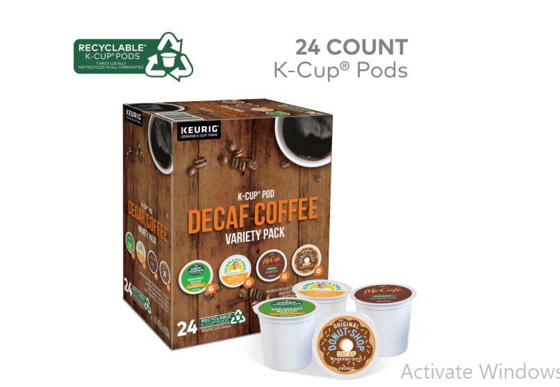 Decaf Coffee Variety Pack, Keurig K-Cup Pods, 96 Count