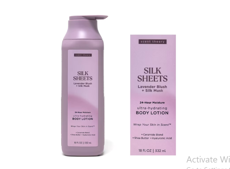 Scent Theory Body Lotion with Shea Butter, All Skin Types, Silk Sheets, 18 fl oz