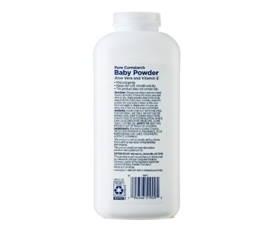 Pure Cornstarch Baby Powder Aloe and Vitamin E (Pack of 1-15oz)