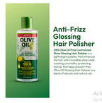 ORS Olive Oil Glossing Hair Polisher for Frizz Control & Shine, All Hair Types, 6.0 fl.oz.