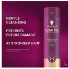 Schwarzkopf KERATIME Deep Repair Shampoo for Dry, Damaged Hair, 10.1 fl oz