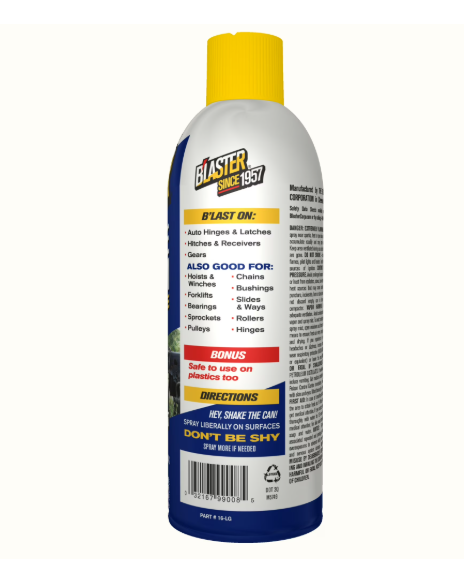 B'laster 16-LG White Lithium Grease, Oil Lubricant, 11 oz