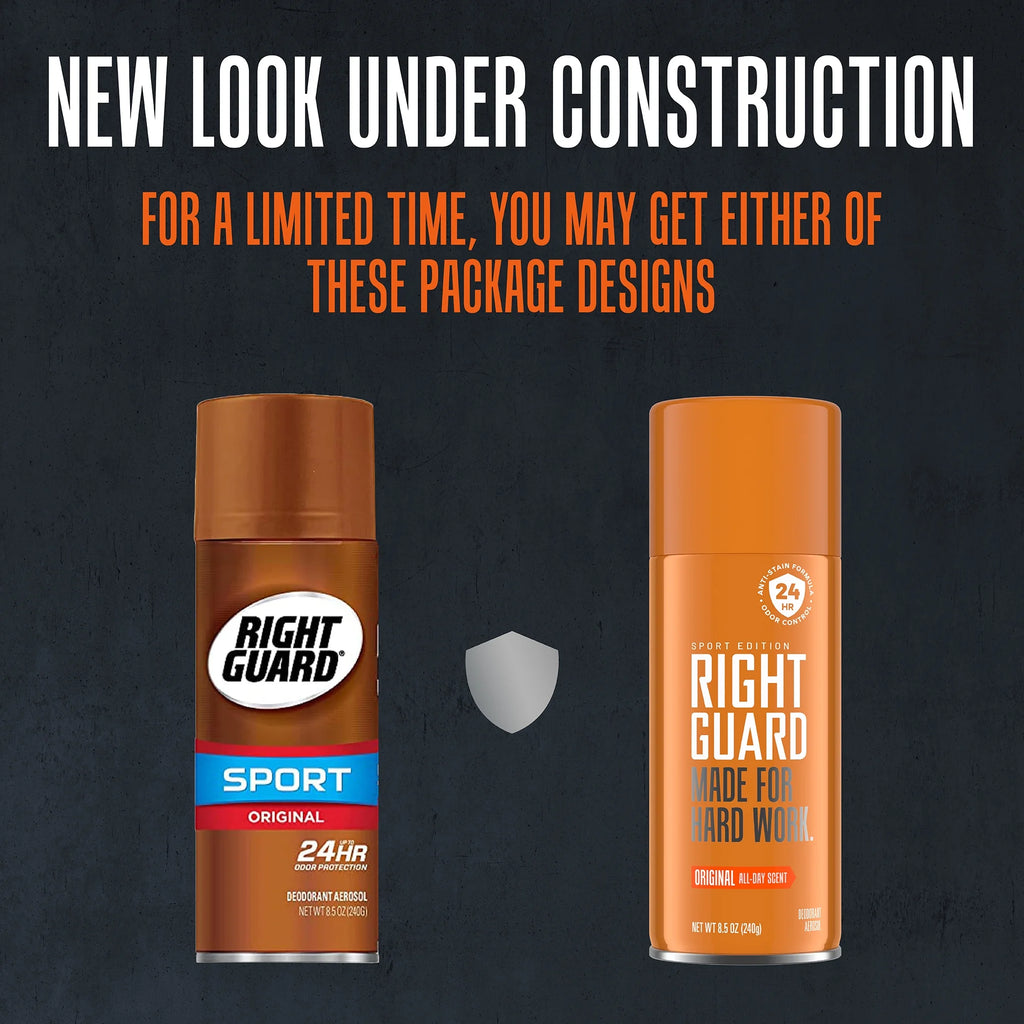 Right Guard Sport Deodorant Spray for Men, Aluminum-Free, Original Scent, 8.5 oz. (2 Pack)